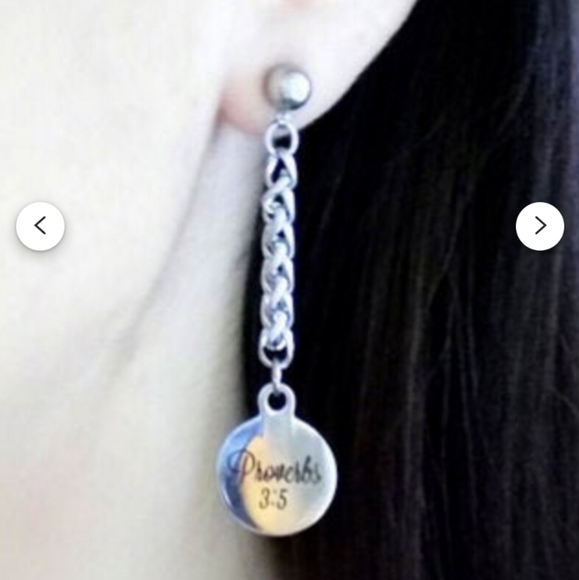 Christian Bible Verse Scripture Earrings - Picture 3 of 3
